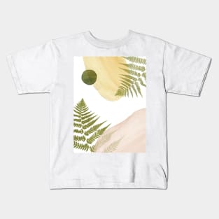 Abstract shapes and fern leaves Kids T-Shirt